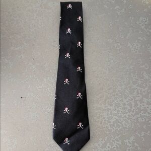 Black Skull Patterned Boys Tie